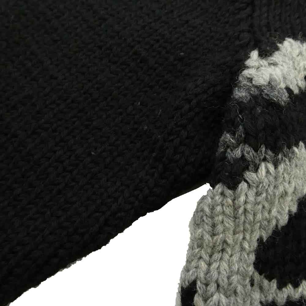 TENDERLOIN テンダーロイン T-COWICHAN WOLF カウチン ウルフ ニット ジップアップ ジャケット ブラック系 M【中古】
