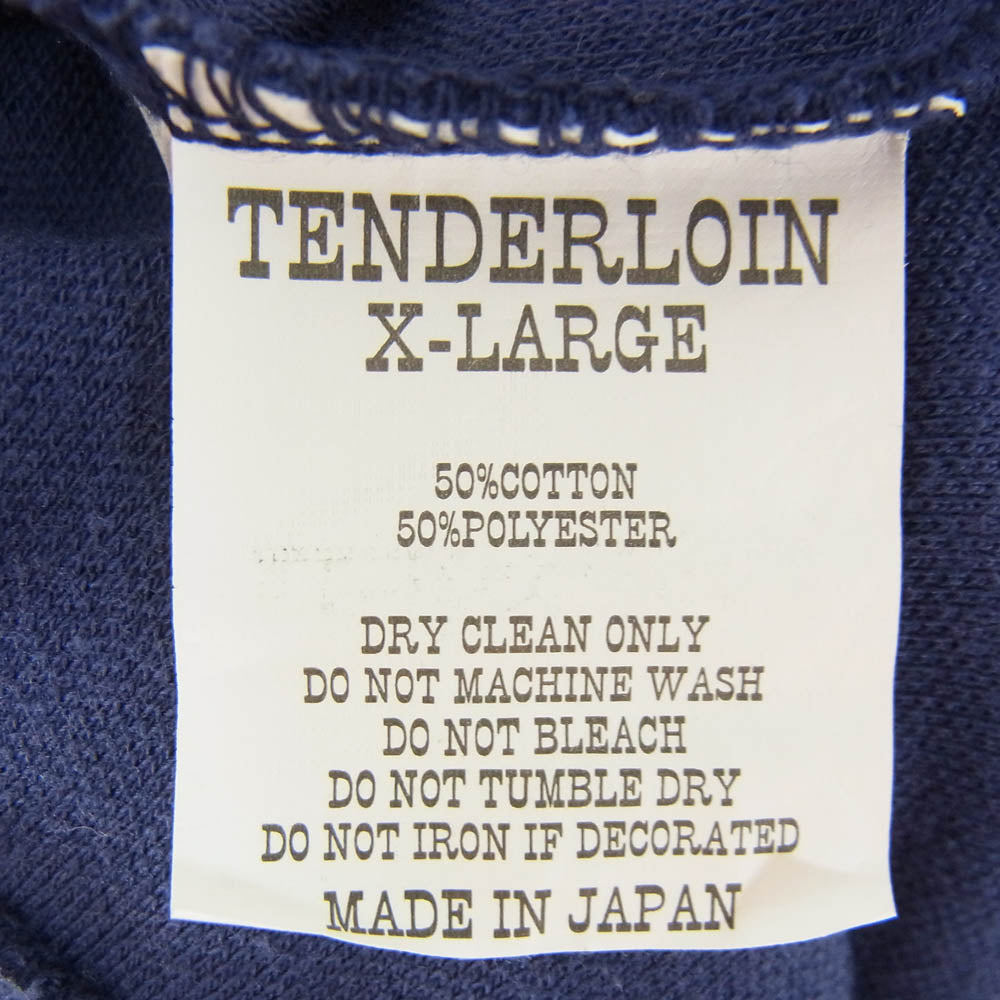 TENDERLOIN テンダーロイン 18SS T-WORK POLO サークルロゴプリント ワーク 半袖 ポロシャツ ネイビー系 XL【中古】