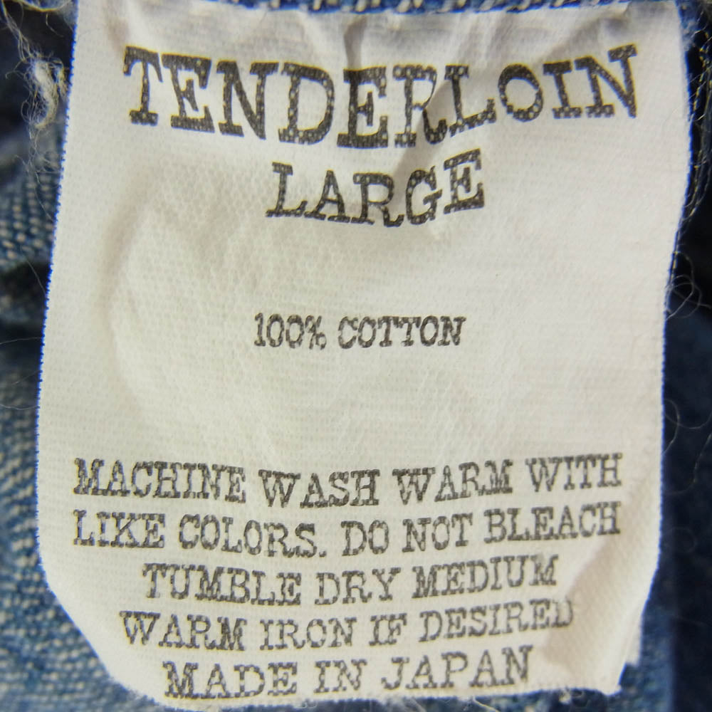 TENDERLOIN テンダーロイン 15AW T-DENIM STAND SHT スタンドカラー デニム 長袖 シャツ インディゴブルー系 L【中古】