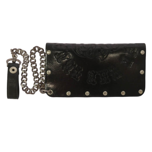 TENDERLOIN テンダーロイン 20SS × HOSANNA ホザーナ BS LONG WALLET ボルネオスカル ウォレットチェーン付き レザー ロング ウォレット 長財布 ブラック系【中古】