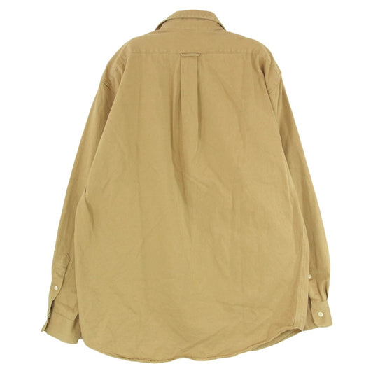 BURBERRY バーバリー 英国製 カフス裏ノバチェック ロングスリーブ ワンポイント 長袖 シャツ ブラウン系 L【中古】