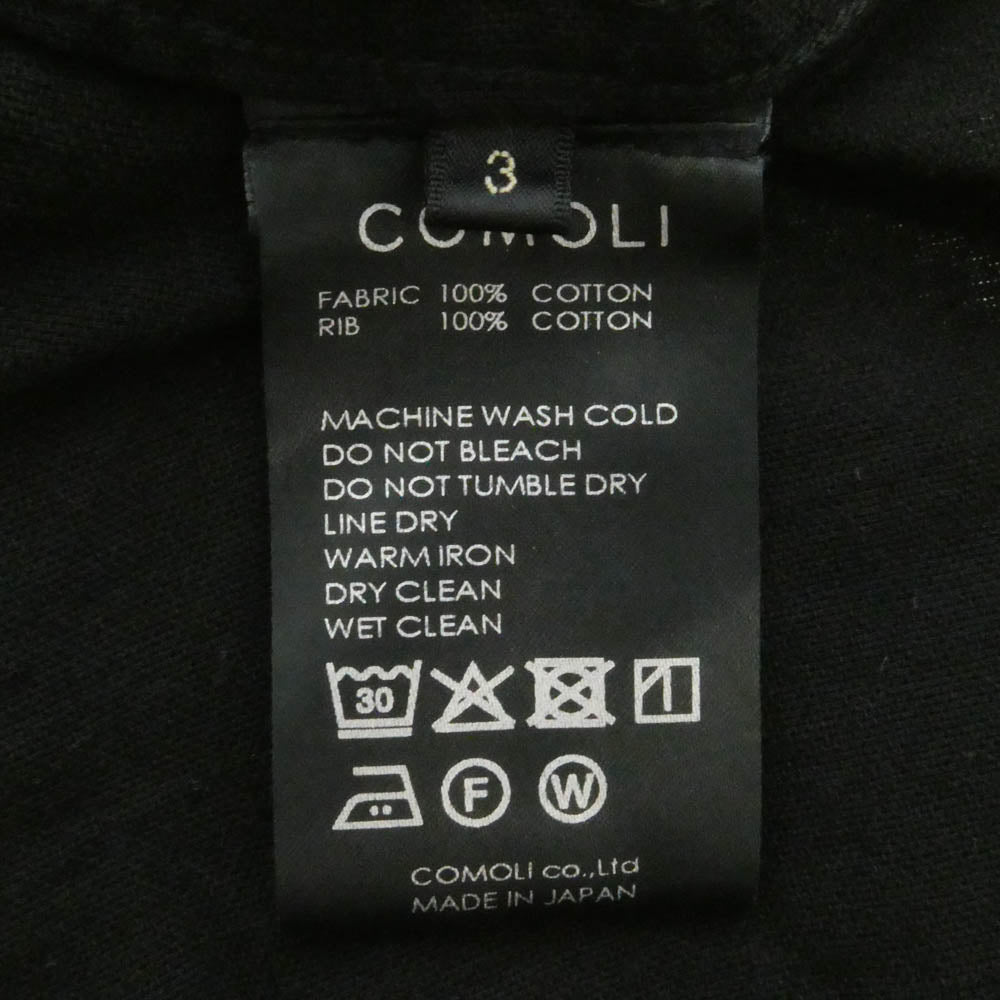 COMOLI コモリ 26SS D01-01024 オックス ジップ パーカー ブラック系 3【中古】