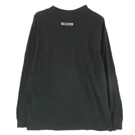 FEAR OF GOD フィアオブゴッド ESSENTIALS エッセンシャルズ ラバーロゴ 長袖 Tシャツ カットソー ブラック系 S【中古】