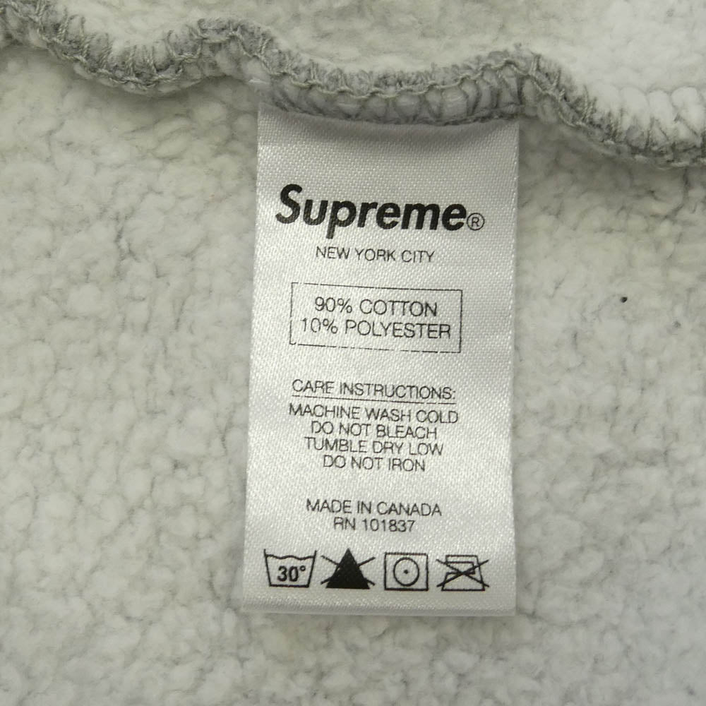 Supreme シュプリーム 14AW Banner Pullover Hoodie バナー プルオーバー フーディー ロゴ パーカー グレー系 M【中古】