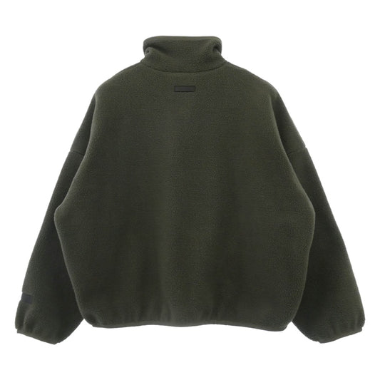 FEAR OF GOD フィアオブゴッド ESSENTIALS エッセンシャルズ プルオーバー ハーフジップ ボア フリース アノラック ジャケット トレーナー カーキ系 M【中古】