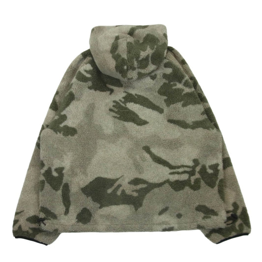 FEAR OF GOD フィアオブゴッド ESSENTIALS エッセンシャルズ ボア フリース カモフラ ハーフジップ アノラック フーディー パーカー ベージュ系 グリーン系 L【中古】