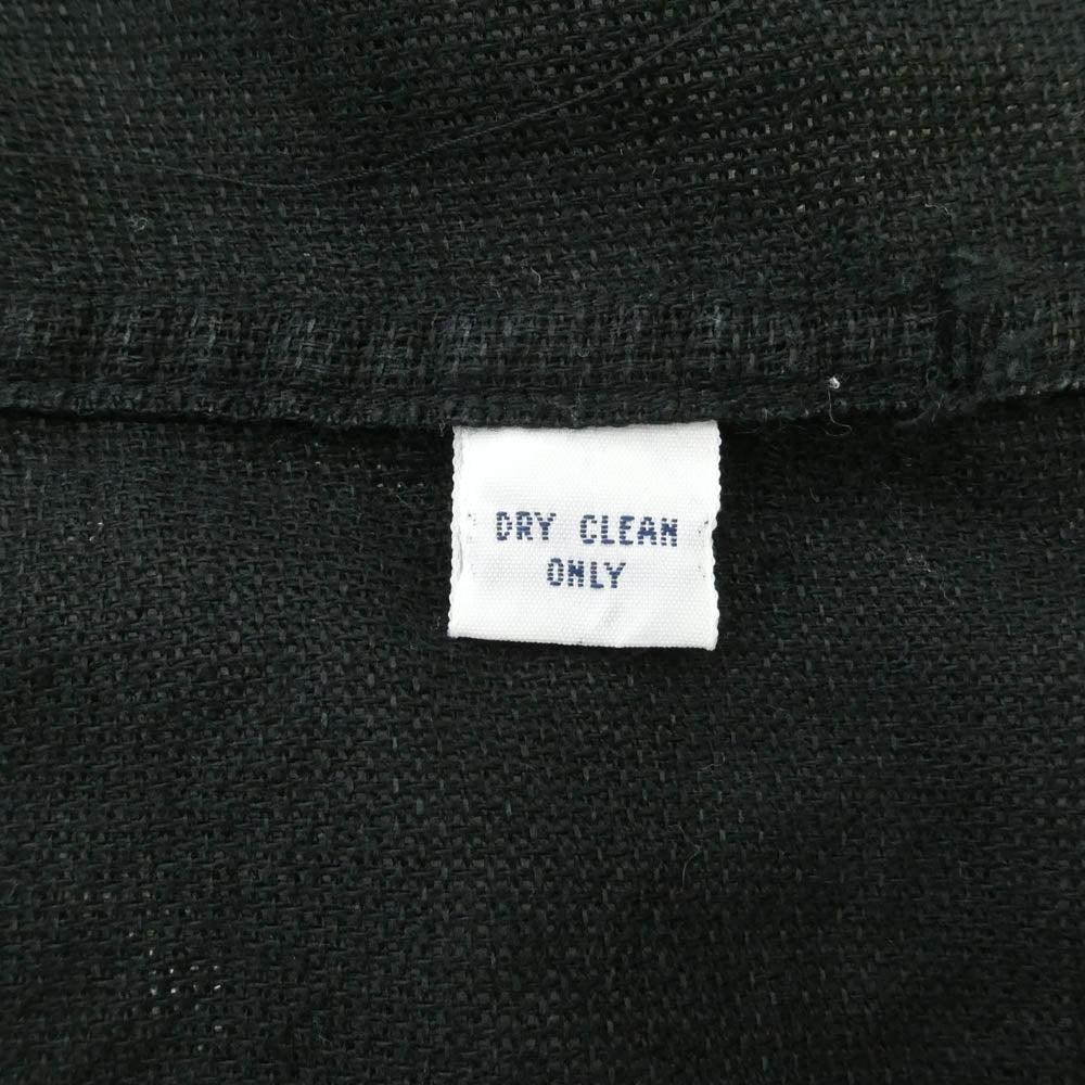 POLO RALPH LAUREN ポロ・ラルフローレン CLAYTON S/S クレイトン リネン コットン 胸ポケット オープンカラー 開襟 半袖 シャツ ブラック系 M【中古】