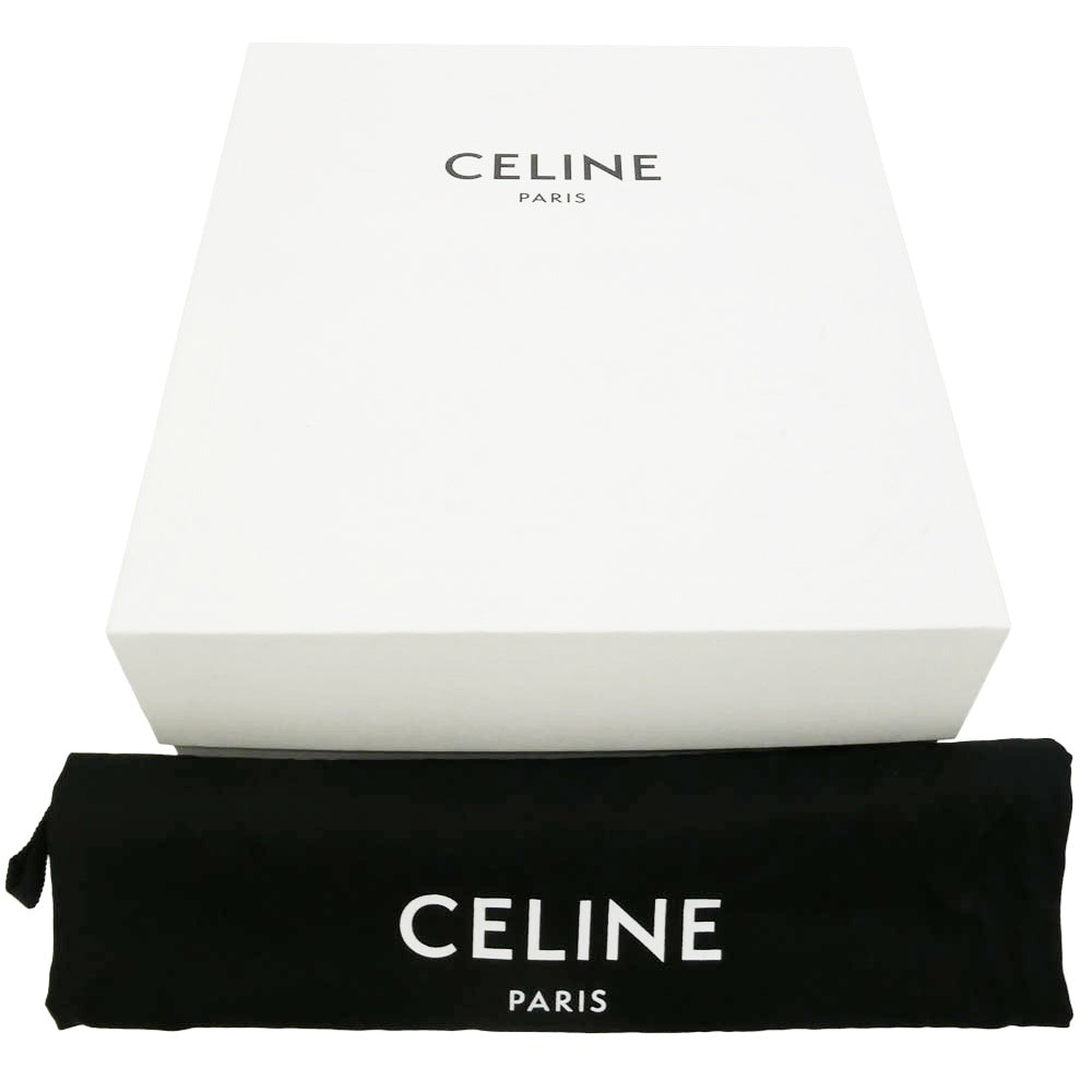 CELINE セリーヌ トリオンフ ミドルカット レインブーツ ブラック系 37【極上美品】【中古】