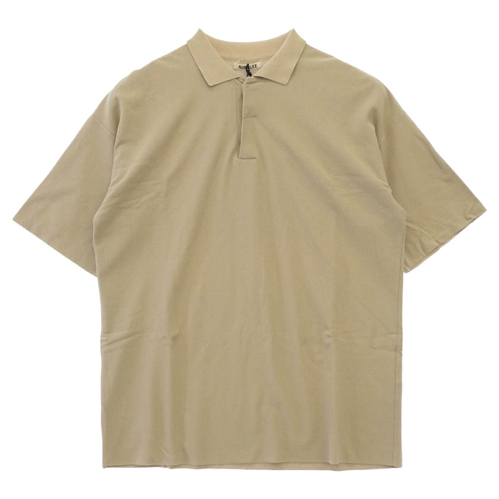 AURALEE オーラリー 20SS A20SP02KN HARD TWIST AMUNZEN KNIT POLO 強撚糸 ハ―ドツイスト アムンゼン生地 ニット 半袖 ポロシャツ ベージュ系 4【中古】 AURALEE オーラリー 20SS A20SP02KN HARD TWIST AMUNZEN KNIT POLO