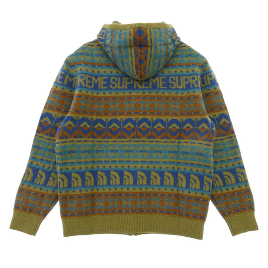 Supreme シュプリーム THE NORTH FACE ノースフェイス 22AW × THE NORTH FACE Zip Up Hooded Sweater ジップアップ フーデッド セーター ニット パーカー マルチカラー系 M【新古品】【未使用】【中古】