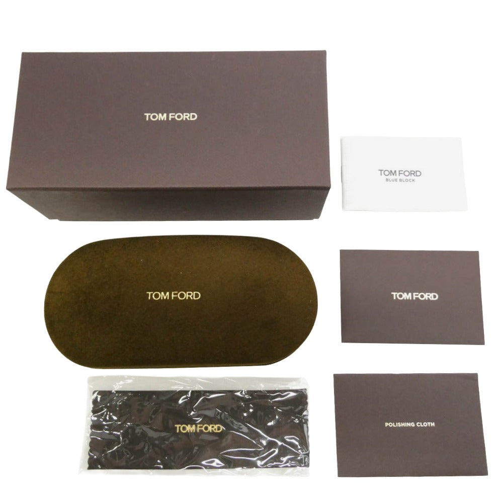 TOM FORD トムフォード 26SS TF6164-D-B 日本企画 アジアンフィット ウェリントンタイプ ブルーライトカットレンズ アイウェア メガネ クリアレンズ サングラス ブラック系 55□19 145【美品】【中古】