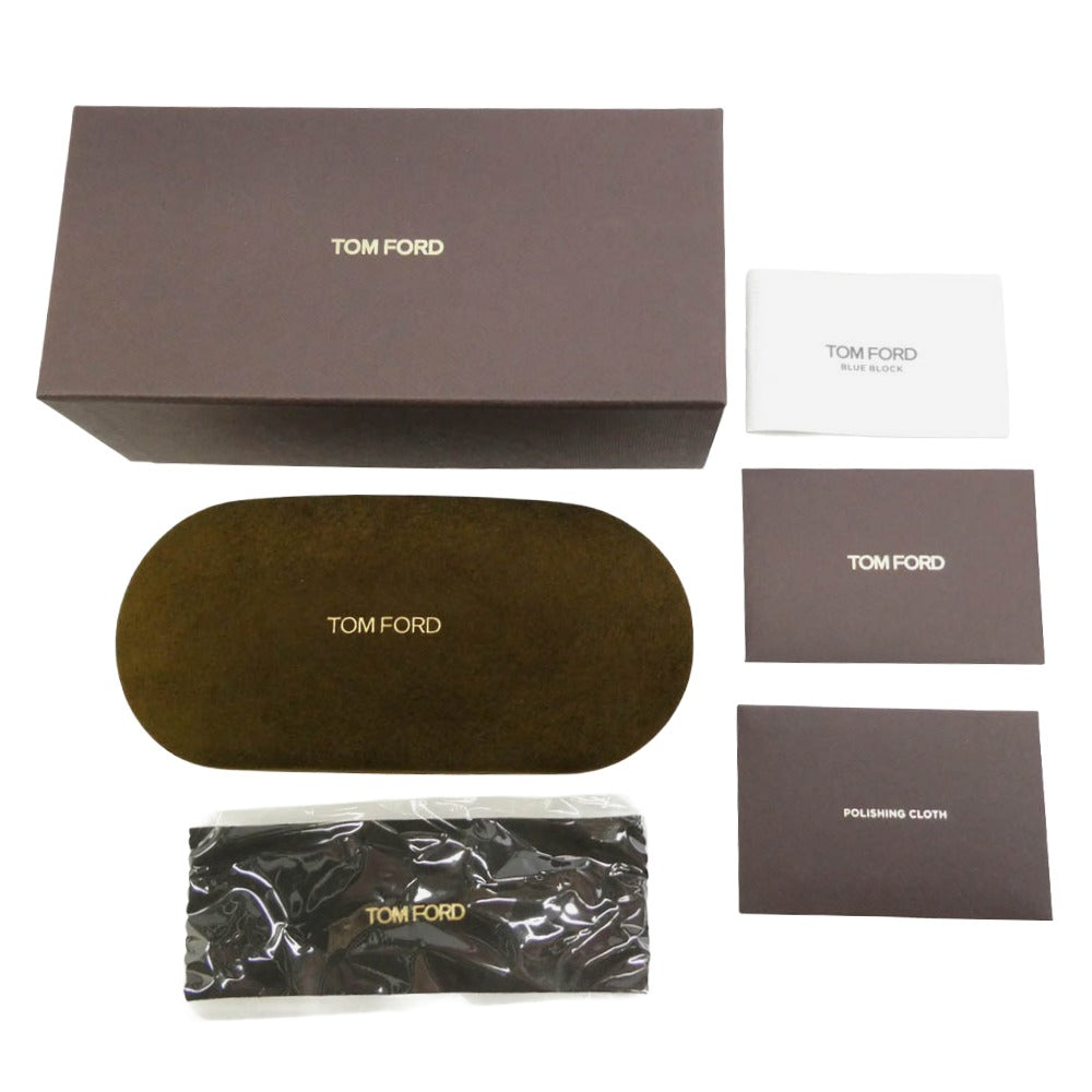 TOM FORD トムフォード TF6073-D-B 日本企画 スクエアシェイプ クリングスパッド アイウェア メガネ ブラウン系 52□19 145【美品】【中古】