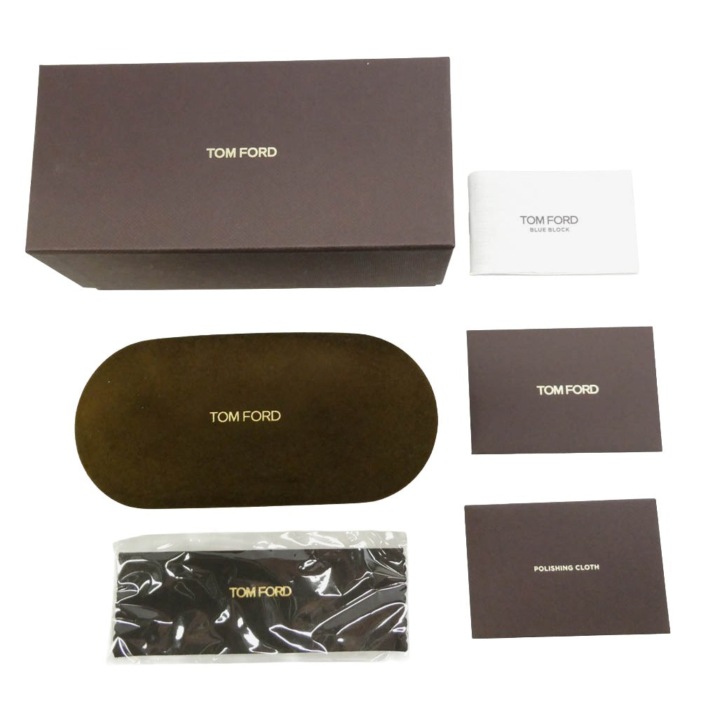 TOM FORD トムフォード TF5918-D-B 日本企画モデル ブルーライトカット アジアンフィット ウェリントンタイプ ブルーライトカットレンズ アイウェア メガネ ブラウン系 52□18 145【美品】【中古】