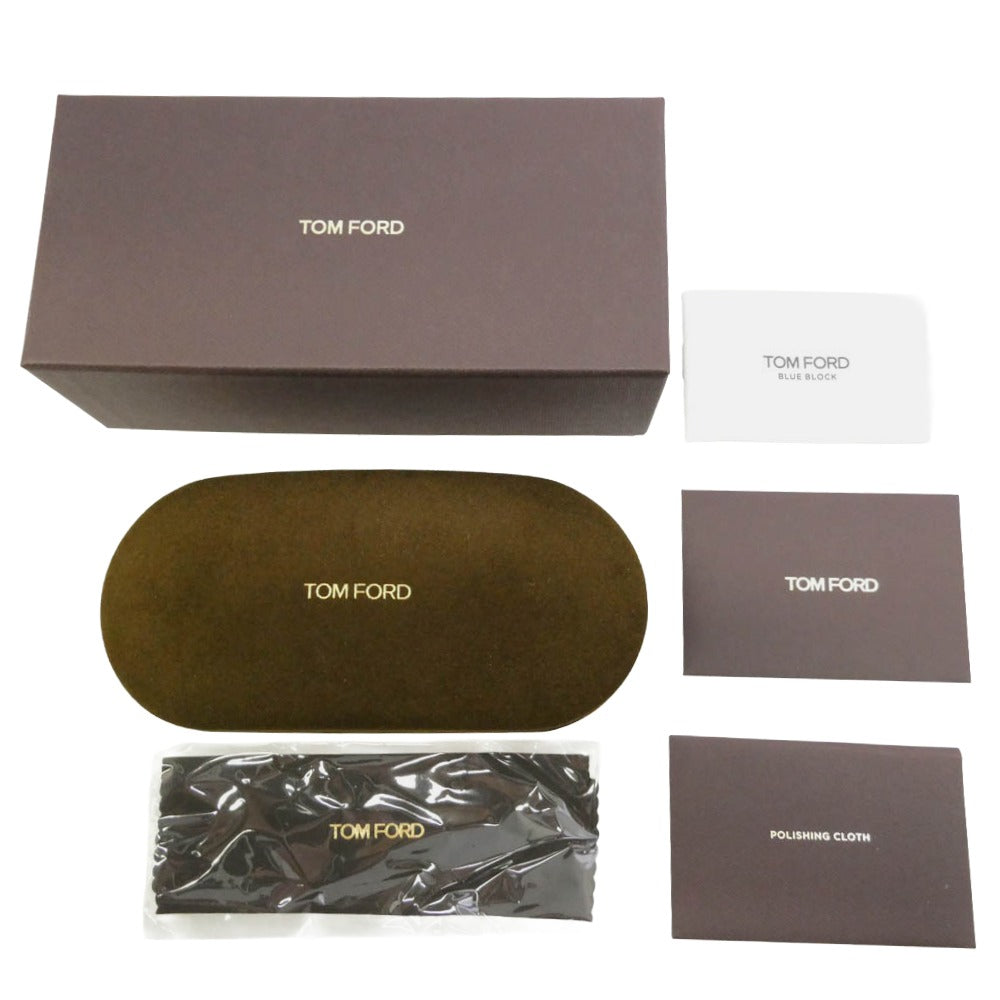 TOM FORD トムフォード TF6102-D-B アジアンフィット ウェリントン ブルーライトカットレンズ クリングスパッド メガネ ワインレッド系 52□19 140【極上美品】【中古】