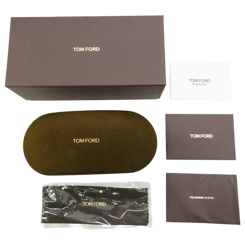 TOM FORD トムフォード TF5925-D-B 日本企画 ウェリントンシェイプ ブルーライトカットレンズ アイウェア メガネ ブラウン系 52□20 145【極上美品】【中古】