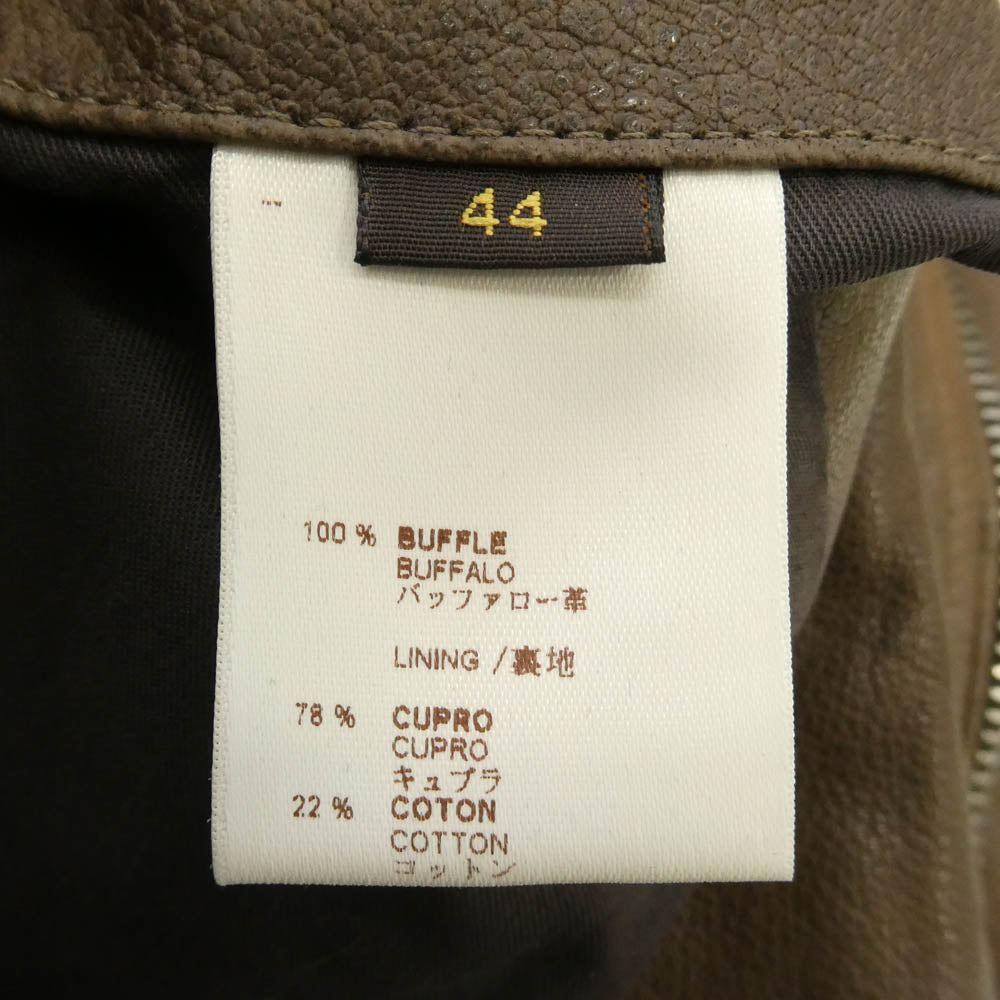 LOUIS VUITTON ルイ・ヴィトン MMLJ52KFX バッファローレザー セミダブルライダース ジャケット ブラウン系 44【中古】