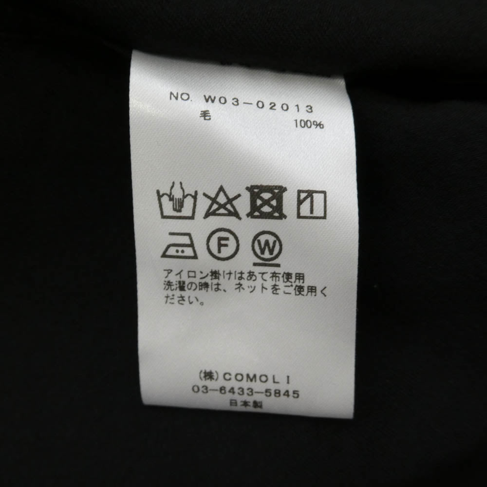 COMOLI コモリ 22AW W03-02013 ウール モール スキン ワーク 長袖 シャツ ネイビー系 1【新古品】【未使用】【中古】