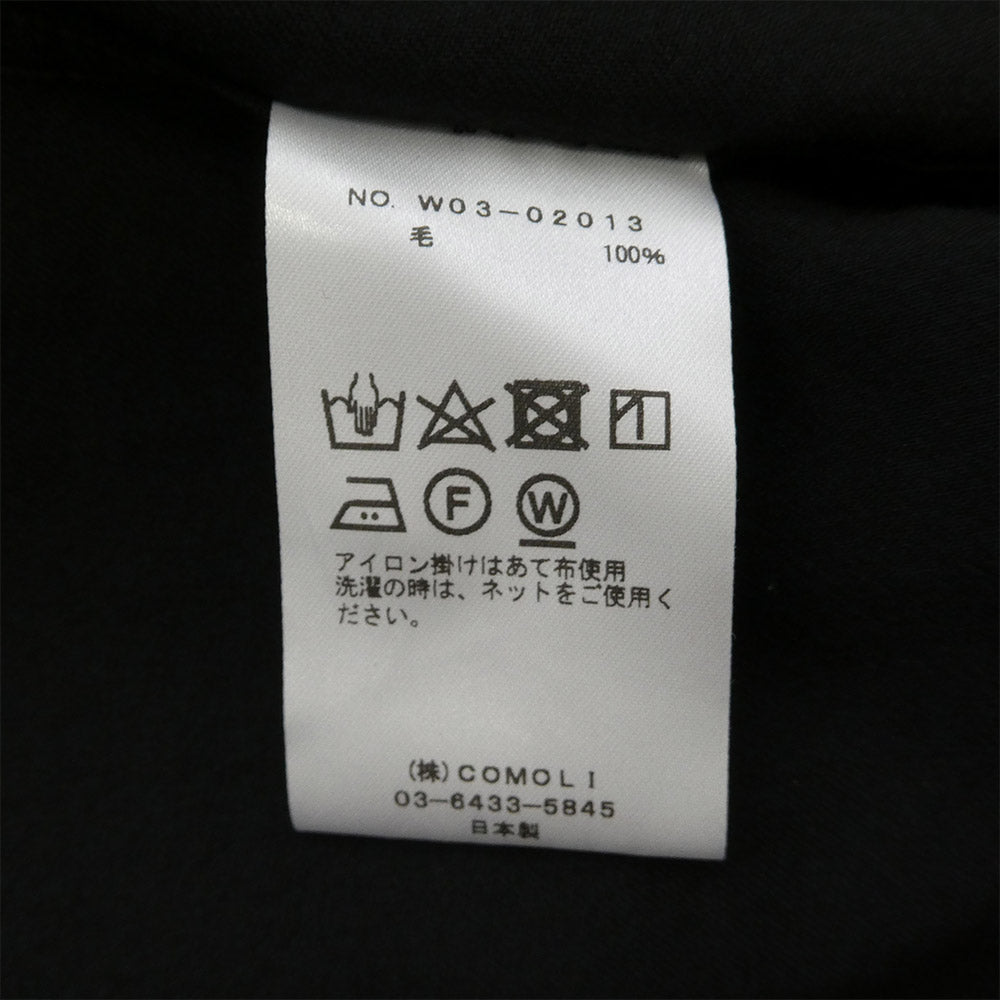 COMOLI コモリ 22AW W03-02013 ウール モール スキン ワーク 長袖 シャツ ネイビー系 1【新古品】【未使用】【中古】