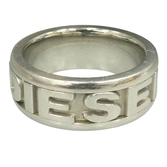 DIESEL ディーゼル ステンレス スチール ロゴ リング シルバー系 12.5号【中古】