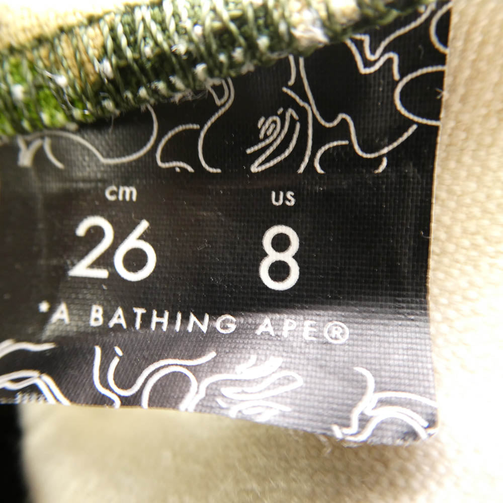 A BATHING APE アベイシングエイプ ABC Camo STA HI M2 迷彩柄 カモフラージュ ハイカット スニーカー マルチカラー系 26cm【中古】