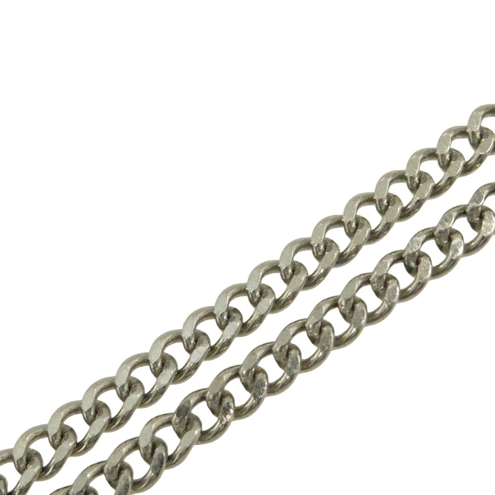 DIESEL ディーゼル DX1534040 ステンレス スチール ロゴ オーバルD アイコン ダブルチェーン トグル ネックレス シルバー系【中古】
