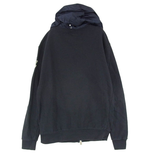 MONCLER モンクレール J.W.Anderson. ジェイダブリューアンダーソン F209E8G50000 × JW ANDERSON ジェイダブリューアンダーソン ダウン切替 ジップアップ パーカー フーディー ネイビー系 L【中古】