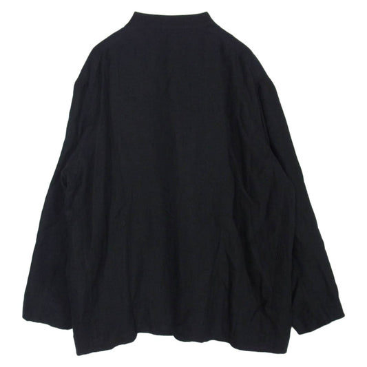 COMOLI コモリ 25SS B01-01009 カナパ スタンドカラー 長袖 シャツ ジャケット ブラック系 2【中古】
