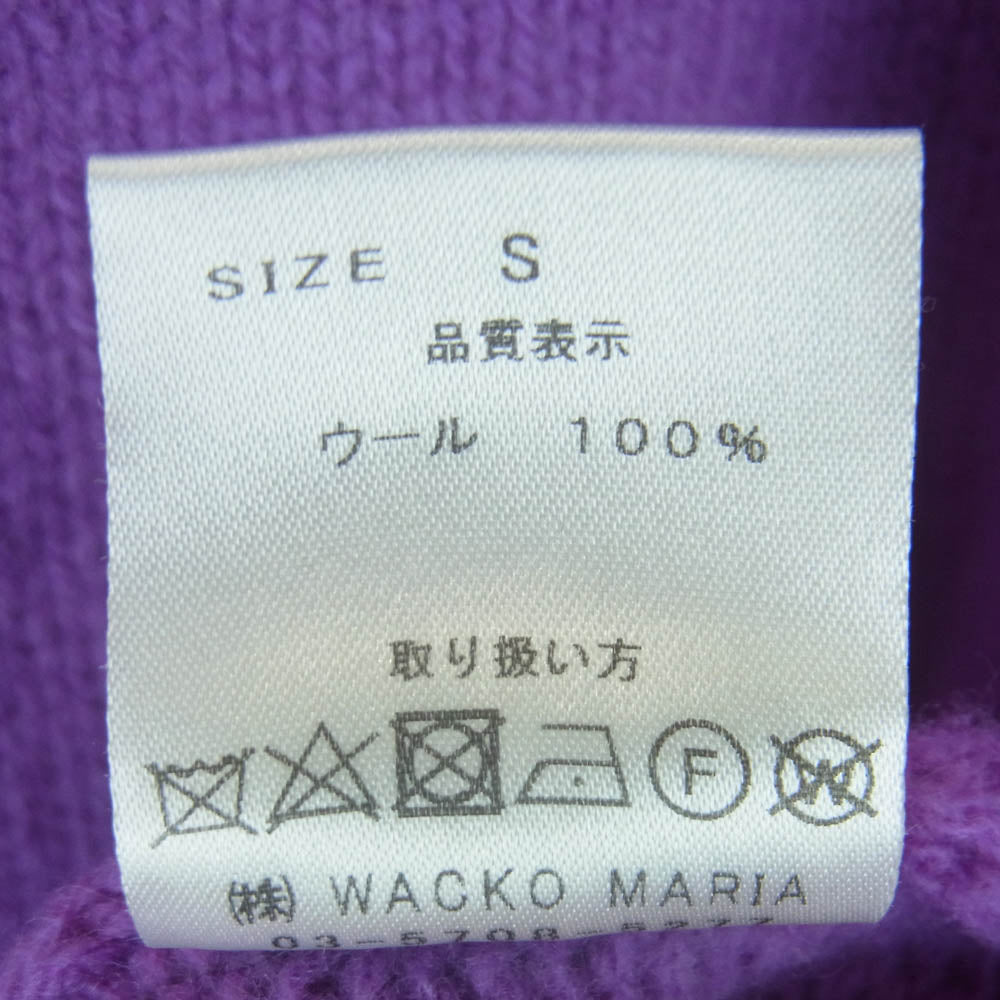 WACKO MARIA ワコマリア 22SS 22SS-WMK-KN01 CLASSIC CREW NECK SWEATER クラシック クルーネック ウール ニット セーター パープル系 S【美品】【中古】