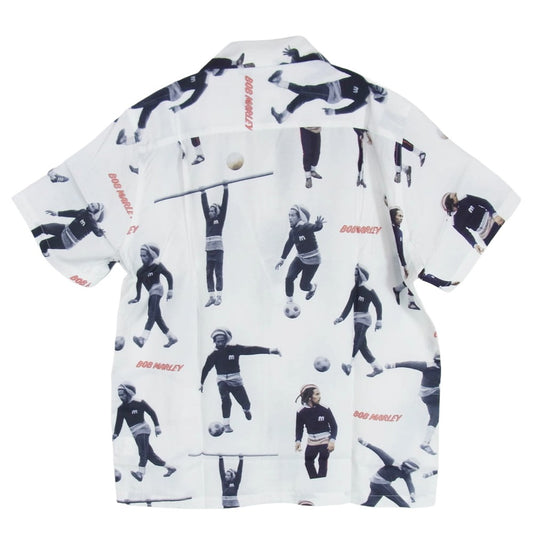 WACKO MARIA ワコマリア 20SS BOBMARLEY-WM-HI04 × BOB MARLEY S/S HAWAIIAN SHIRT ボブマーリー 総柄 半袖 ハワイアンシャツ アロハシャツ ホワイト系 S【新古品】【未使用】【中古】