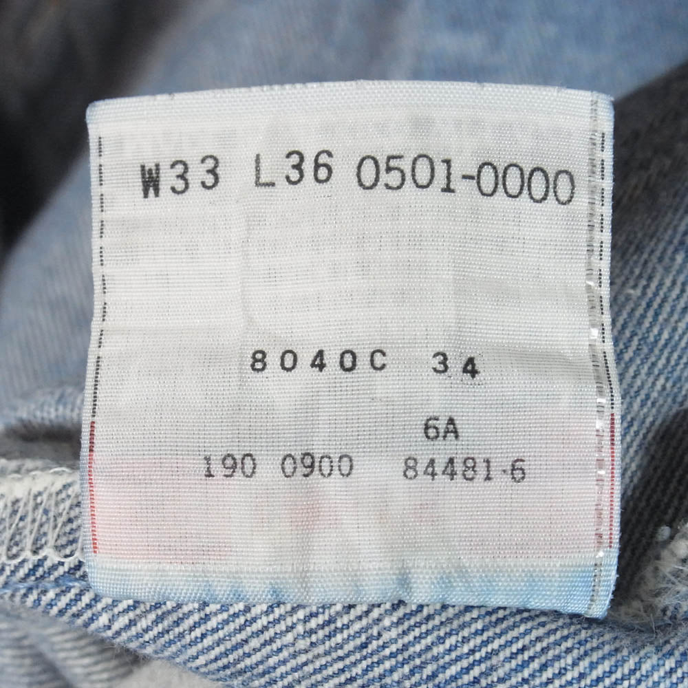 Levi's リーバイス 501-0000 00s メキシコ製 ボタン裏刻印190 501 レギュラー ボタンフライ ジーンズ デニム パンツ W33 L36 インディゴブルー系 33【中古】