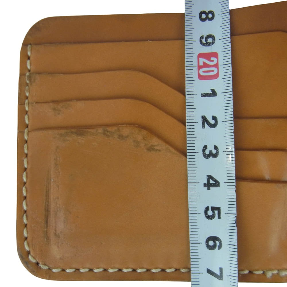 内コードバン バタフライ ウォレット 2つ折り 財布 ブラウン系【中古】