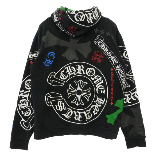 CHROME HEARTS クロムハーツ(原本無) STENCIL HOODIE ステンシル プリント フーディ スウェット パーカー ブラック L ブラック系 L【中古】