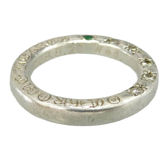 CHROME HEARTS クロムハーツ(原本無) NTFL リング アフターエメラルド ダイヤモンド シルバー系 約4号【中古】