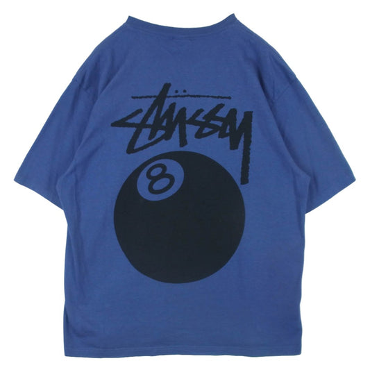 STUSSY ステューシー 8 BALL Pigment Dyed エイトボール ピグメント ダイド Tシャツ 半袖 カットソー ネイビー系 L【中古】