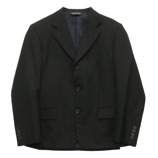 Brooks Brothers ブルックスブラザーズ 3B ストライプ テーラード ジャケット スラックス パンツ セットアップ ブラック系 37SHT/31W【中古】