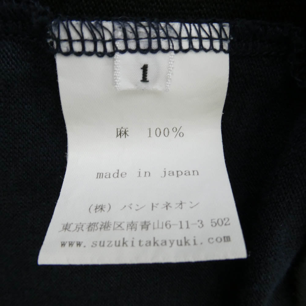 suzuki takayuki スズキタカユキ TK リネン 切替 カットソー 半袖 Tシャツ ブラック系 ネイビー系 1【中古】