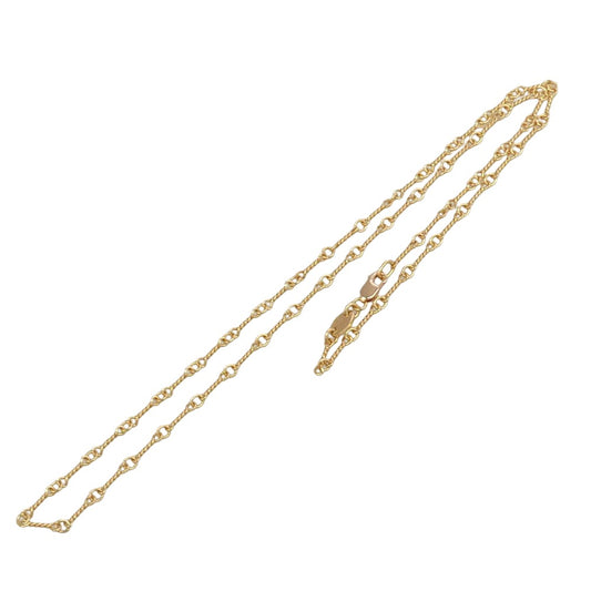 CHROME HEARTS クロムハーツ(原本無) 22K NECKCHAIN T18 18inch ツイストチェーン ネックレス 18インチ ゴールド系【中古】