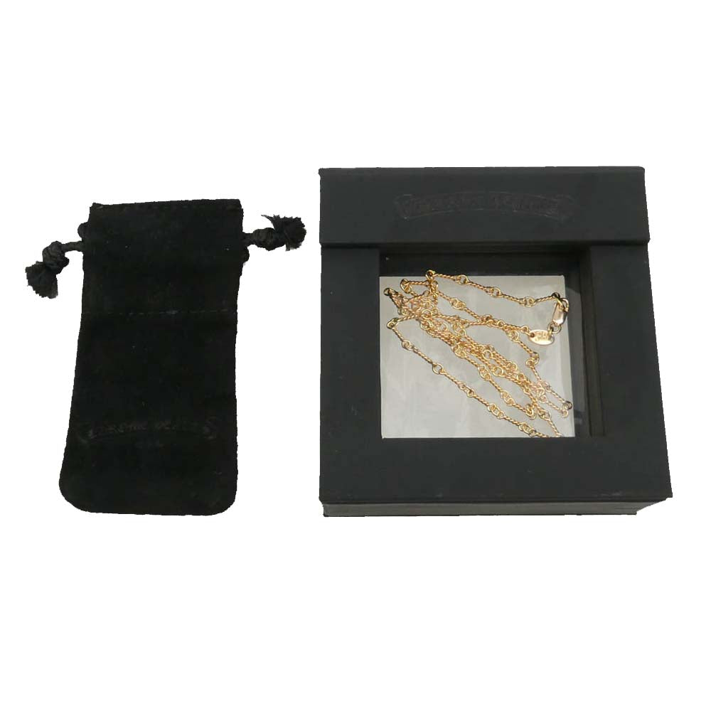 CHROME HEARTS クロムハーツ(原本無) 22K NECKCHAIN T18 18inch ツイストチェーン ネックレス 18インチ ゴールド系【中古】