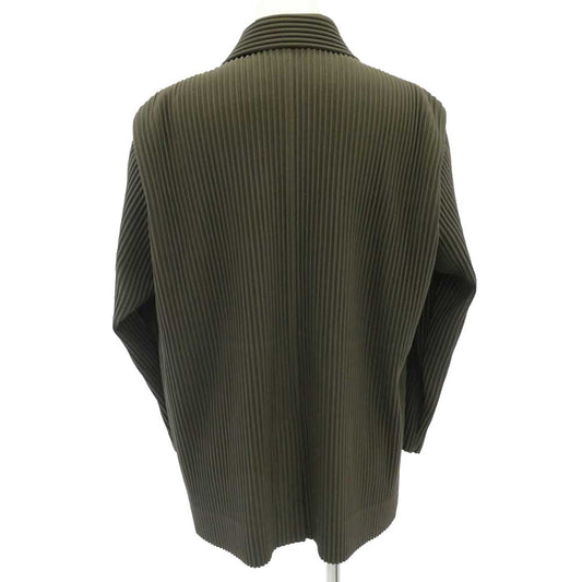 HOMME PLISSE ISSEY MIYAKE オム プリッセ イッセイミヤケ 19AW HP93JD214 2B Pleated Tailored Jacket プリーツ テーラード ジャケット カーキ系 2【中古】