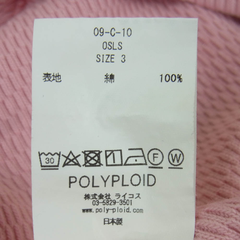 ポリプロイド 09-C-10 OVERSIZE LONGSLEEVE C THERMAL オーバーサイズ サーマル ロングスリーブ 長袖 カットソー ピンク系 3【中古】