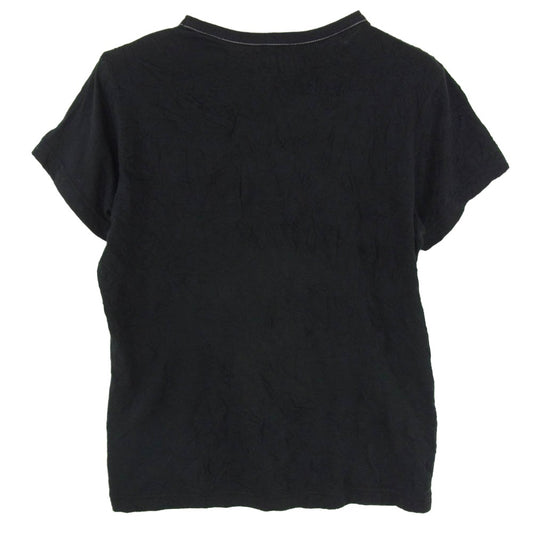 Y's Yohji Yamamoto ワイズ ヨウジヤマモト 22AW YE-T53-057 シワ加工 丸首 クルーネック 半袖 Tシャツ ブラック系 2【中古】