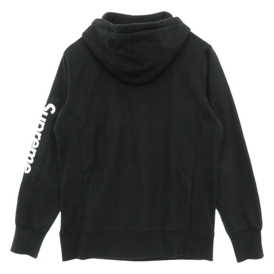 Supreme シュプリーム 17SS Sleeve Patch Hooded Sweatshirt スリーブ パッチ ロゴ プルオーバー スウェット パーカー ブラック系 M【中古】