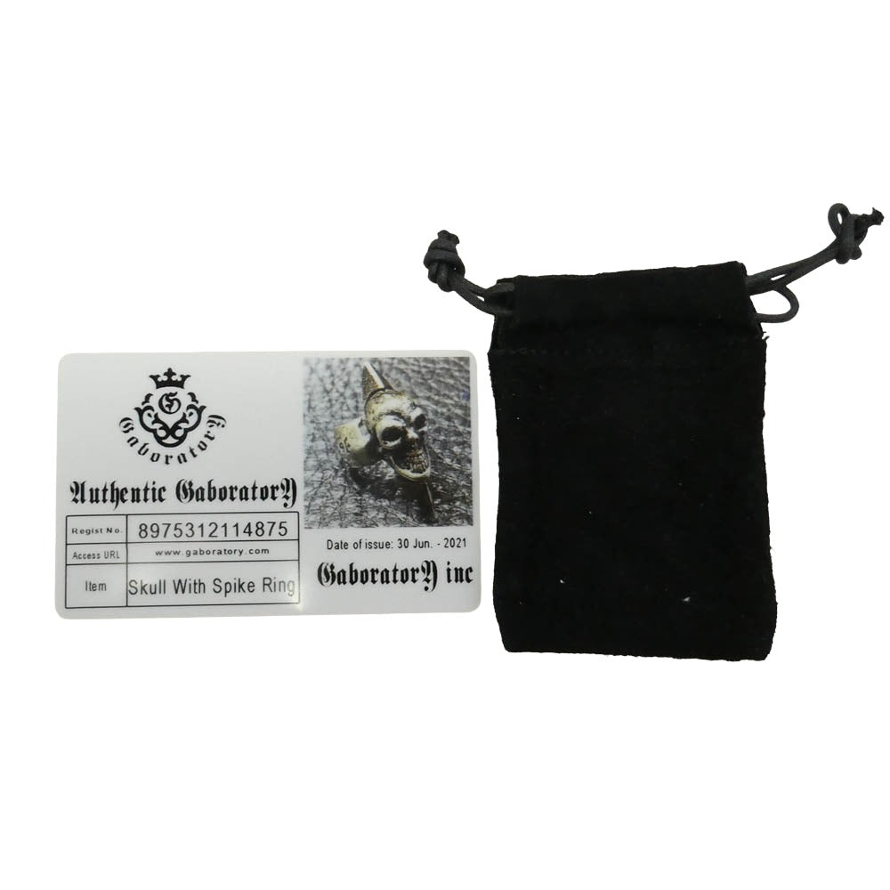 GABOR ガボール ギャランティ付属 ホールディング Skull With Spike Ring スパイクスカルリング 約9.5号【中古】
