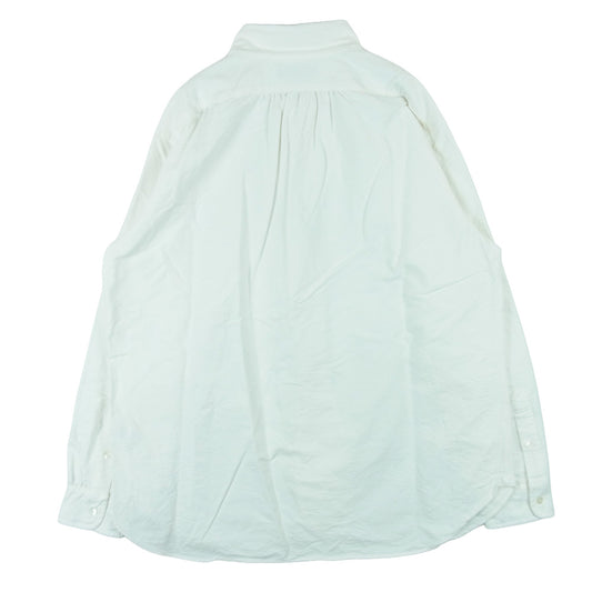 Nigel Cabourn ナイジェルケーボン 8050-00-10005 BRITISH OFFICERS SHIRT TYPE-2 OX ブリティッシュ オフィサーズ オックスフォード BD ボタンダウン 長袖 シャツ ホワイト系 アイボリー系 46【美品】【中古】