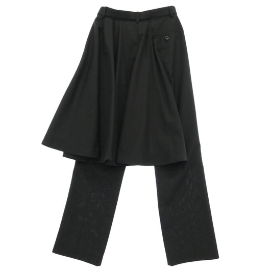 Sacai サカイ 26AW 26-08692 Suiting Pants スカートドッキング レイヤード ス―チング パンツ スラックスパンツ ブラック系 2【極上美品】【中古】