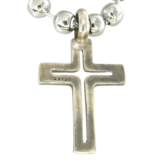 GODSIZE ゴッドサイズ TINY CROSS PENDANT タイニークロス ペンダント ボールチェーン ネックレス シルバー系【中古】