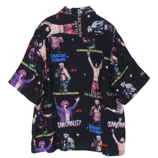 WACKO MARIA ワコマリア 26SS UFC-WM-HI01 x UFC ユーエフシー S/S HAWAIIAN SHIRT TYPE-1 ハワイアン アロハ 開襟 オープンカラー 半袖 シャツ BLACK M ブラック系 M【新古品】【未使用】【中古】
