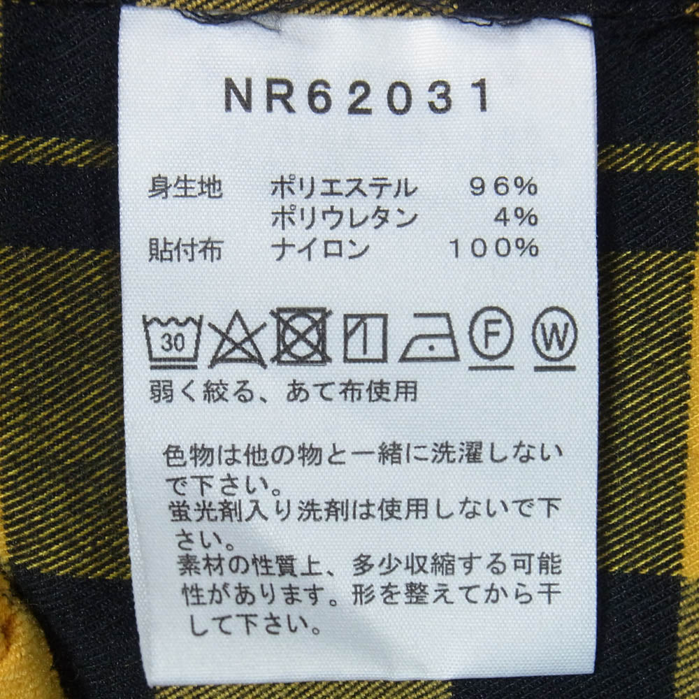 THE NORTH FACE ノースフェイス NR62031 L/S Stretch Flannel Shirt ロングスリーブ ストレッチ フランネル チェック柄 長袖 シャツ イエロー系 L【中古】