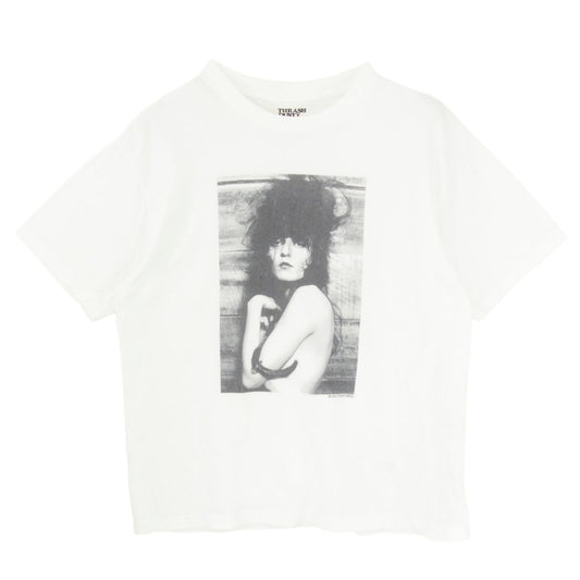 マインデニム 25AW 25MND-STL007 Stie-lo × Irina.L Sideways figure T-SH イリーナ・ラザレアヌ フォト プリント コットン クルーネック 半袖 Tシャツ ホワイト系 M【中古】