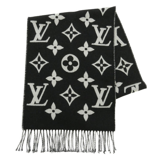 LOUIS VUITTON ルイ・ヴィトン M77853 LV エセンシャル モノグラム マフラー ブラック系【中古】